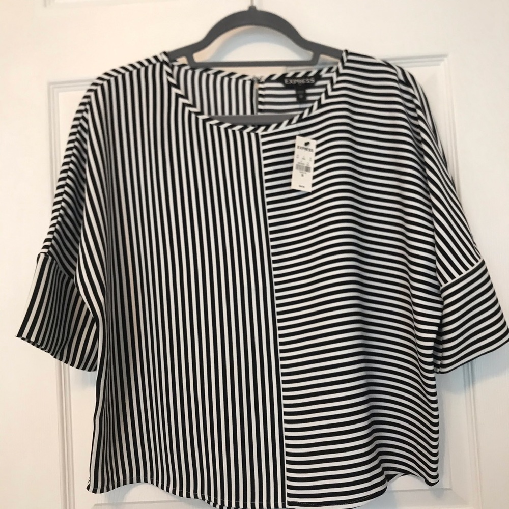 Black and White Striped Express Top
